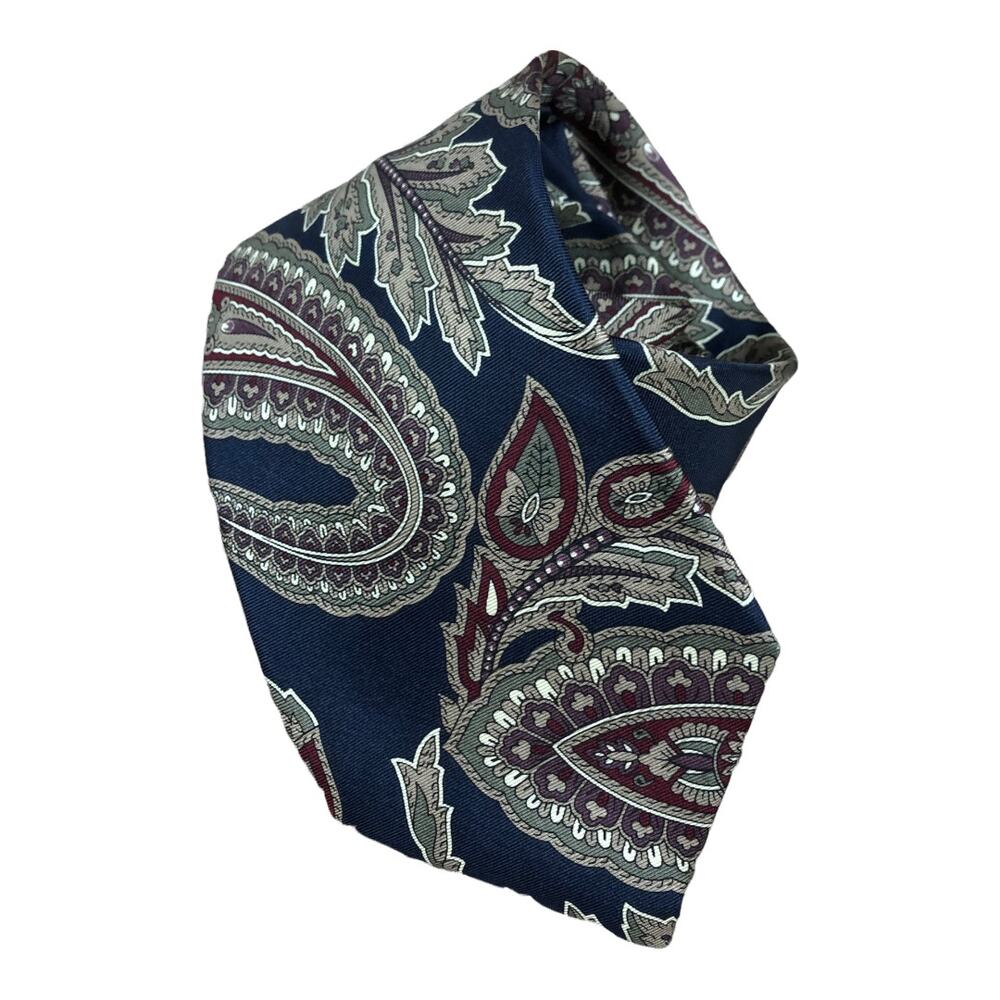 CHRISTIAN DIOR Navy Paisley Tie Men's Monsieur Career